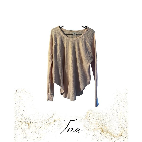 Tna waffle long sleeve shirt in light pink - Picture 1 of 1